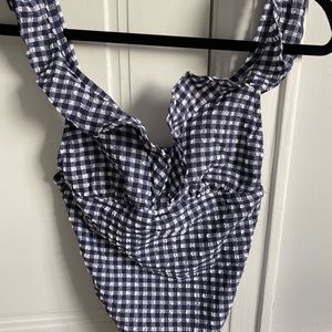 J.Crew Ruffle plunging V-neck one-piece swimsuit